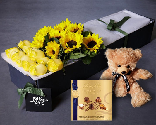 Sunflowers, Yellow Roses & Gifts