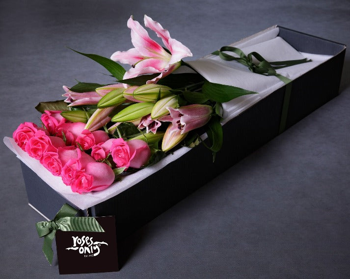 Pink Lilies & Pink Roses Box