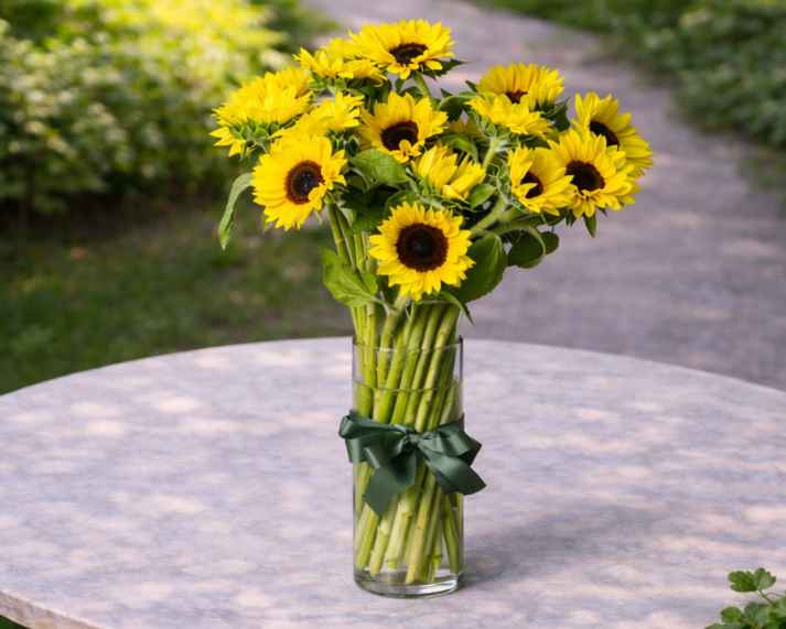 sunflowers in vase