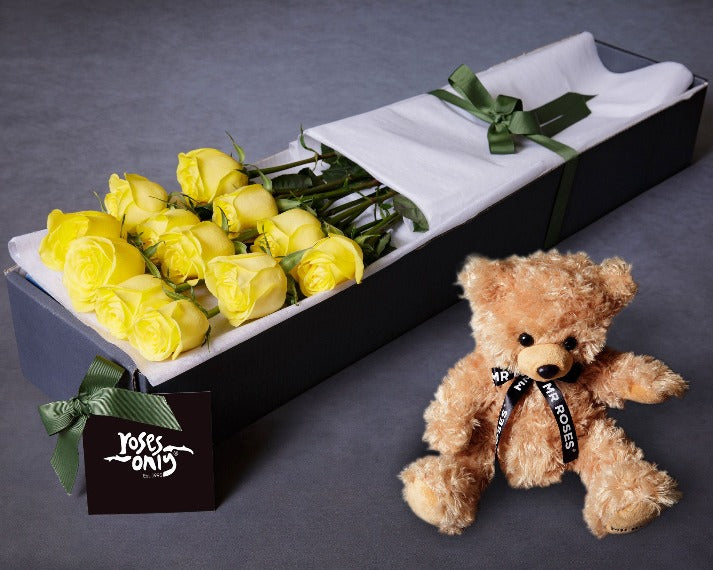 Yellow Roses & Teddy