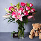 Pink Oriental Lily & Pink Rose Bundles