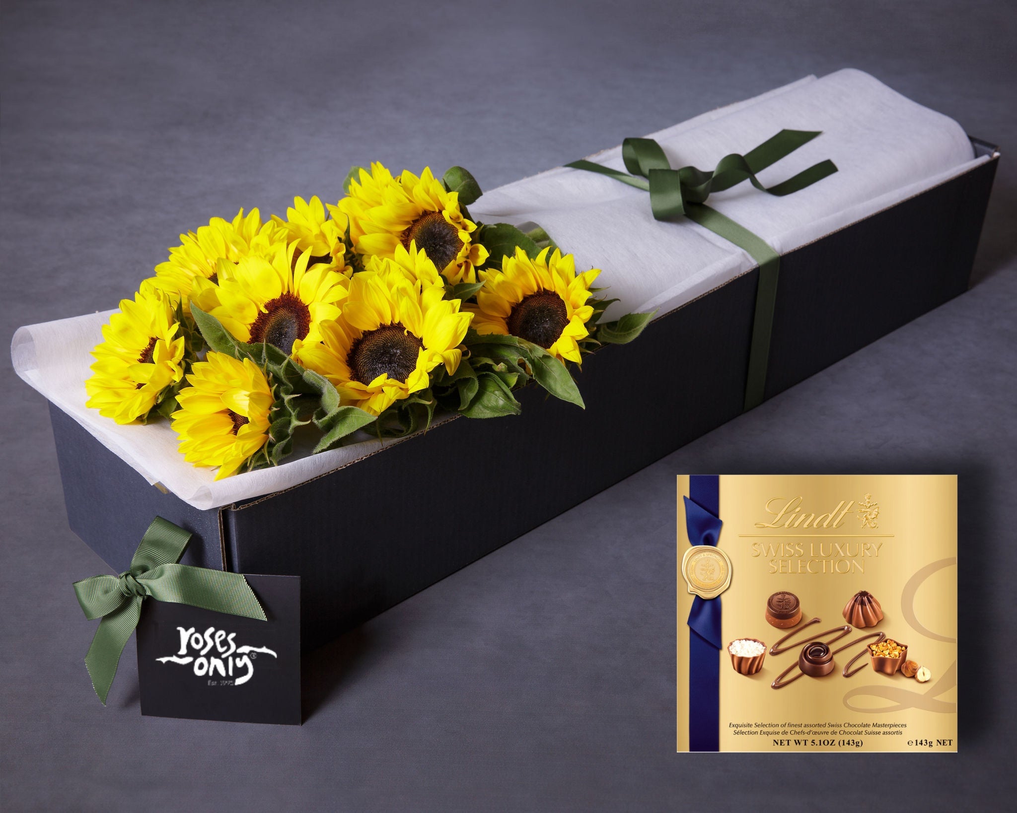 Sunflowers, Yellow Roses & Swiss Chocolates | Mother's Day Flowers ...