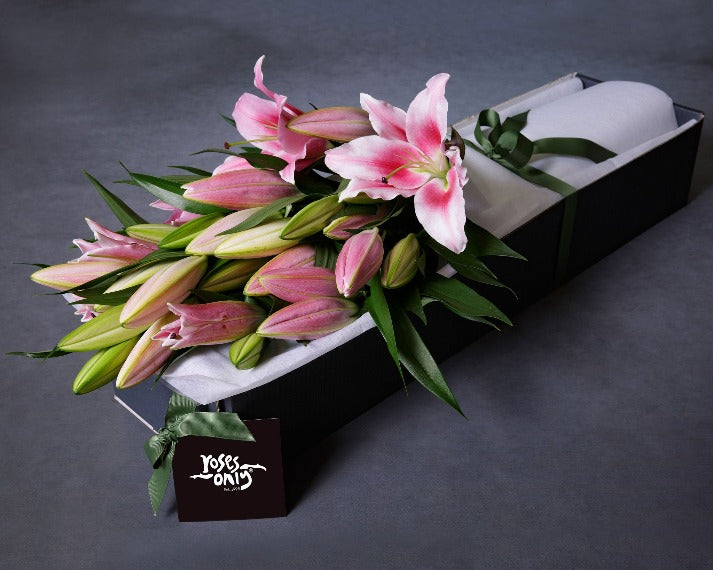 Pink Oriental Lilies Box