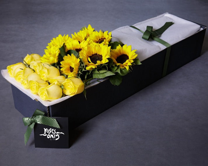 Sunflowers & Yellow Roses Box