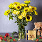 Christmas Flowers - Sunflower & Yellow Rose Bundles