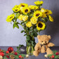 Christmas Flowers - Sunflower & Yellow Rose Bundles