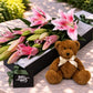 Pink Lilies & Teddy