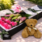 Pink Lilies, Pink Roses & Teddy
