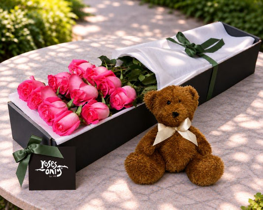 Pink Roses & Teddy