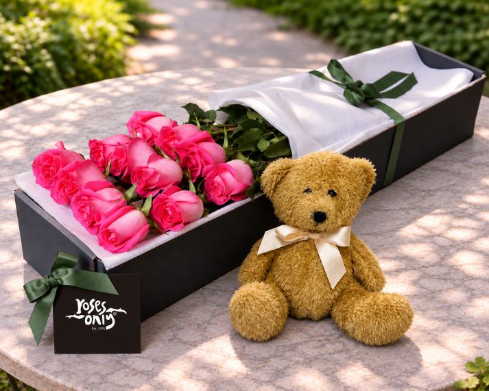 Pink Roses & Teddy