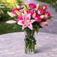 Pink Lilies & Pink Roses Vase