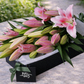 fragrant pink oriental lilies boxed gift