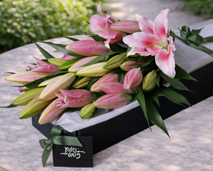 fragrant pink oriental lilies boxed gift