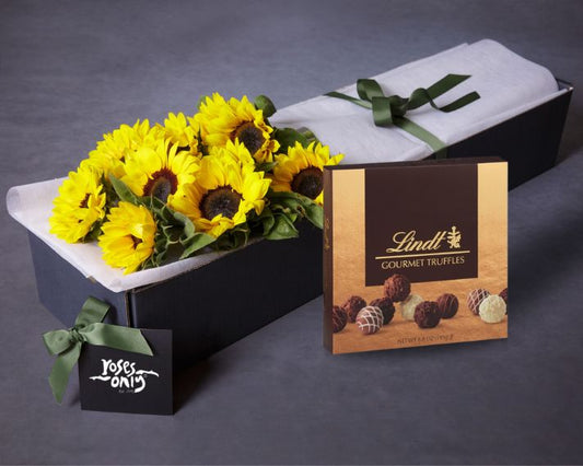 Mother's Day Flowers - Sunflowers & Gourmet Chocolate Truffles