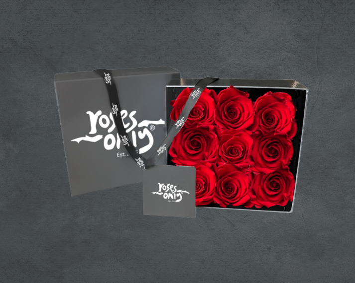 9 Red Infinity Preserved Roses