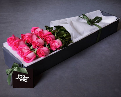 Pink Long Stemmed Roses Box