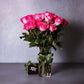 Pink Long Stemmed Roses Vase