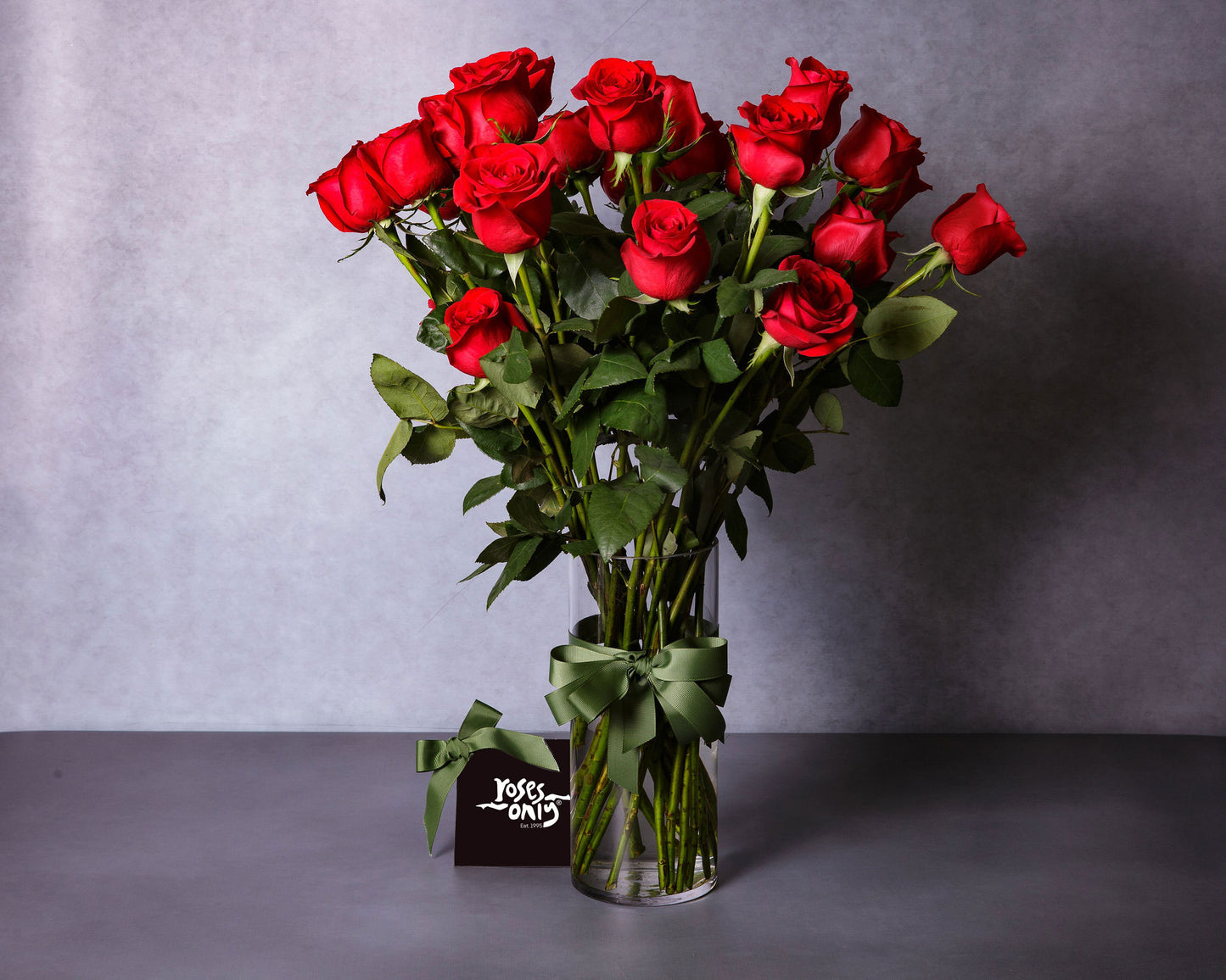 Red Long Stemmed Roses Vase