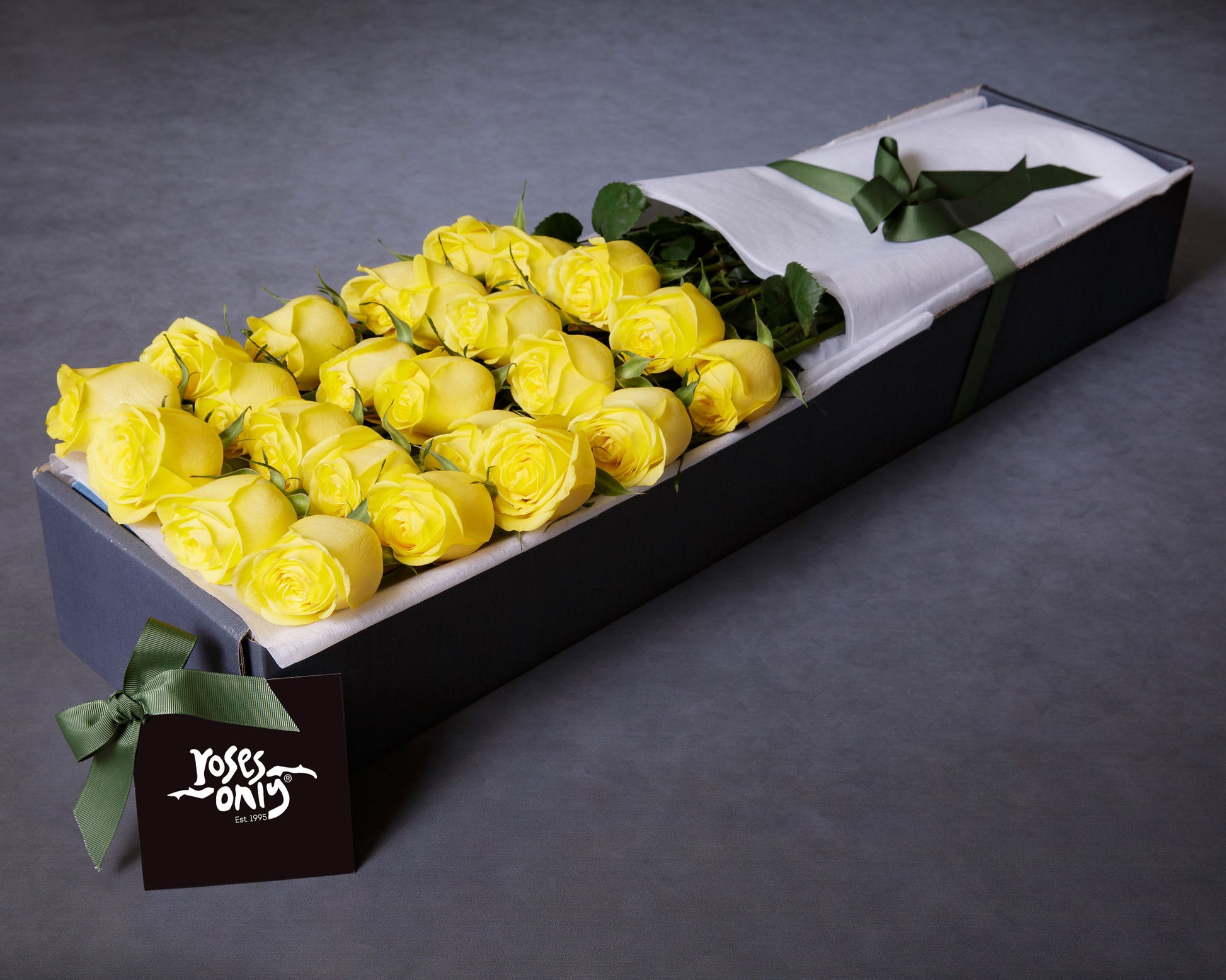 Yellow Roses Gift Box - Long Stemmed | Roses Only