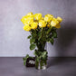 Yellow Long Stemmed Roses Vase